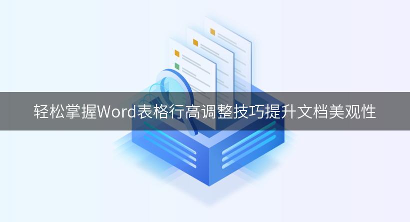 轻松掌握Word表格行高调整技巧提升文档美观性