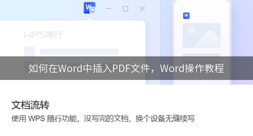 如何在Word中插入PDF文件，Word操作教程